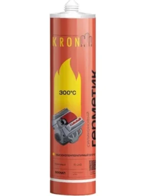 Герметик силикон. высокотемпер.(красный) KRONbuild 300мл