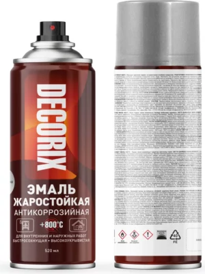 Аэрозольная эмаль жаростойкая +800 DECORIX 520мл белый 0157-