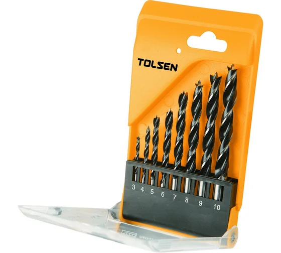 Набор сверл по дереву 3-10мм (8шт) TOLSEN 75626