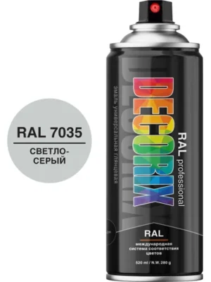 Эмаль аэроз RAL PROF DECORIX Светло Серый