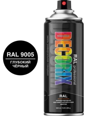 Эмаль аэроз RAL PROF DECORIX Глубок-Черный
