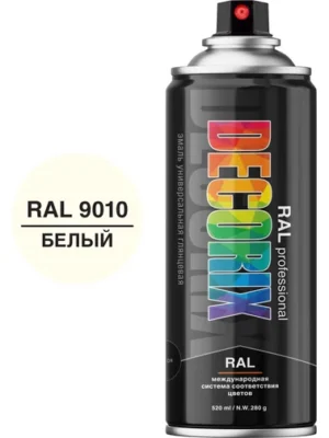 Эмаль аэроз RAL PROF DECORIX Белый
