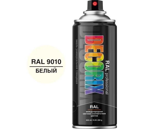 Эмаль аэроз RAL PROF DECORIX Белый