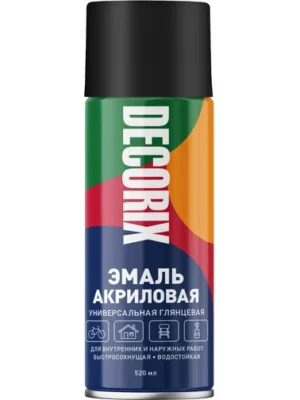 Эмаль аэроз универс DECORIX Черный Глянц