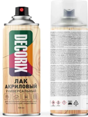 Лак аэрозольный DECORIX Бесцветн Глянц