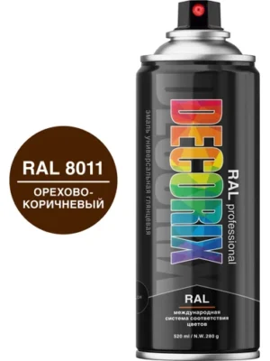 Эмаль аэроз RAL PROF DECORIX Орехово-Коричневый