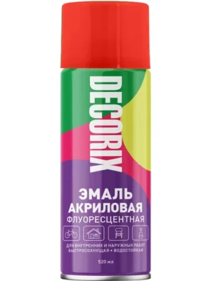 Эмаль аэроз Флуоресц DECORIX Красный