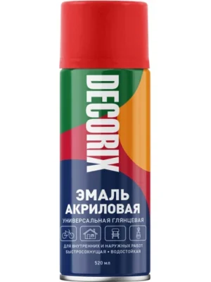 Эмаль аэроз универс DECORIX Ярко-Красный