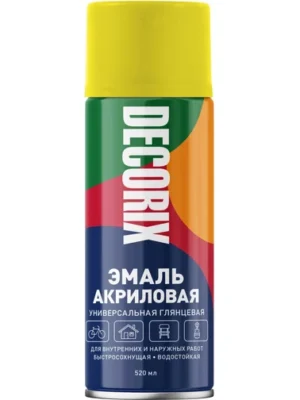 Эмаль аэроз универс DECORIX Желтый