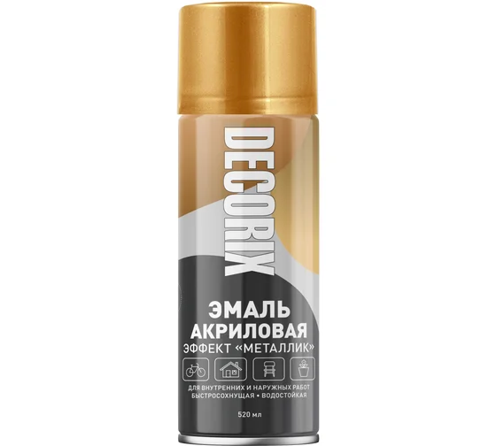 Эмаль аэроз Металлик DECORIX Золото инков