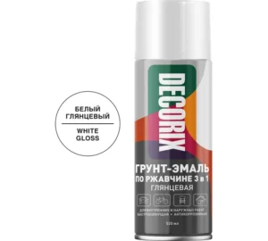 Грунт-Эмаль аэроз по ржавчине 3в1 DECORIX  Белый