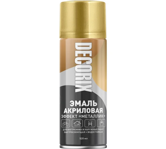 Эмаль аэроз Металлик DECORIX  Хром Золото