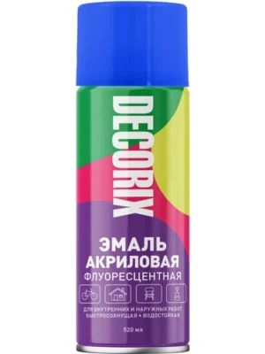 Эмаль аэроз флуоресц DECORIX Голубой