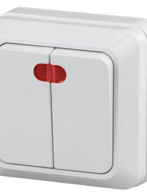 Выключатель двойной с подсвет QUADROбелый 2-105-01