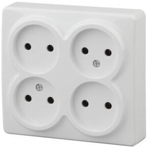 Розетка 4х2Р IP20 11-2210-01 ЭРА белый