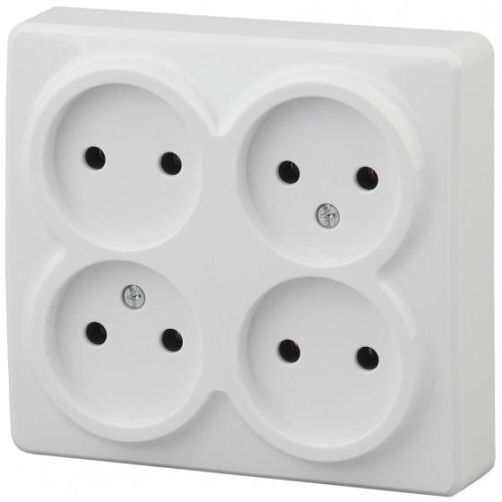 Розетка 4х2Р IP20 11-2210-01 ЭРА белый