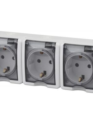 Розетка 3х2Р+Е IP54 11-2405-01 ЭРА белый