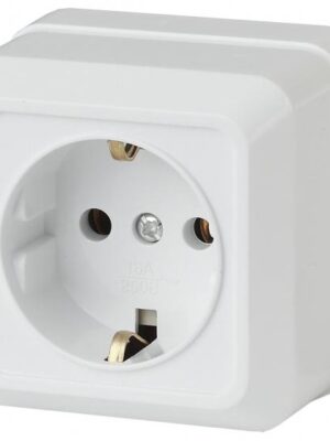 Розетка 2Р+Е Schuko QUADRO белый 2-202-01