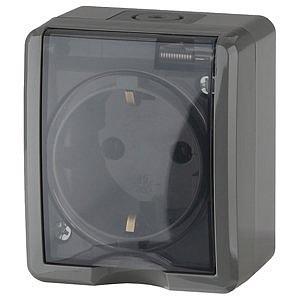 Розетка 2Р+Е IP54 11-2401-03 ЭРА серый