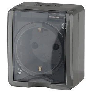 Розетка 2Р+Е IP54 11-2401-03 ЭРА серый