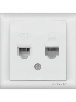 Розетка 2-ая компью-ая + телеф-я ANAMUR АЕ02113