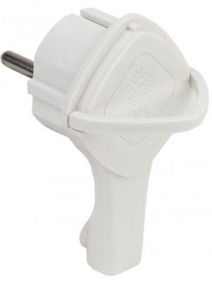 Вилка ультраплоская с/з с кольцом16А ЭРА белая