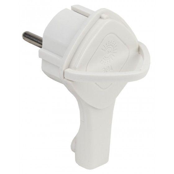 Вилка ультраплоская с/з с кольцом16А ЭРА белая