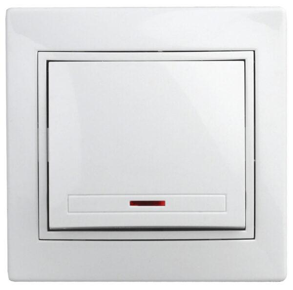 Выключатель с подсветкой PLANO белый 1-102-01