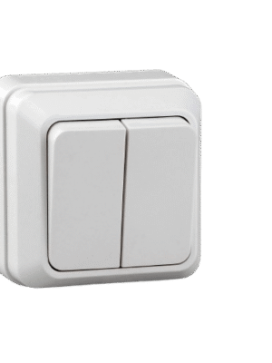 Выключатель двойной QUADRO белый 2-104-01