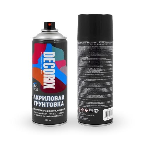 Аэрозольный грунт для пластика DECORIX 520 черный0141-02 DX