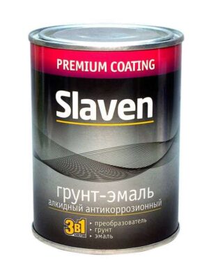 Грунт-эмаль 3в1 SLAVEN Коричневый 1,1кг
