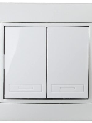 Выключатель двойной PLANO белый 1-104-01