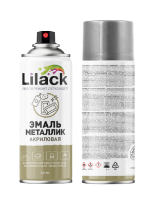 Аэрозольная эмаль металлик LILACK 520 мл хром золото 7103-19