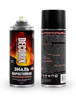 Эмаль аэроз жаростойк +1000C DECORIX Чёрн