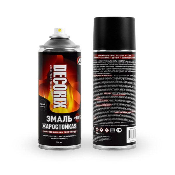 Эмаль аэроз жаростойк +1000C DECORIX Чёрн