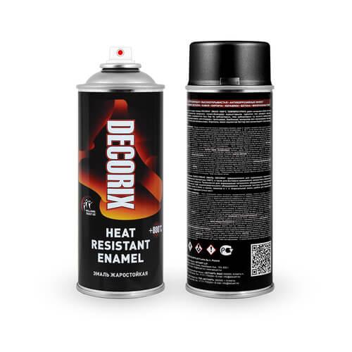 Эмаль аэроз жаростойкая +800С DECORIX Графитов Чер