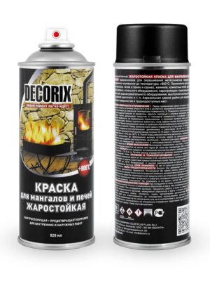 Краска аэроз для мангалов и печей +800С DECORIX