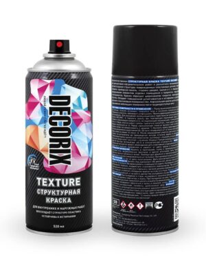 Краска аэроз структурн TEXTURE DECORIX Черный