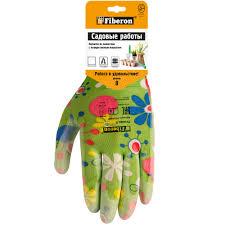 Перчатки Садовые микс цветов №1, Fiberon PR-PU054