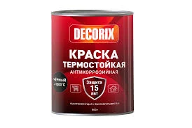 Краска термостой +1200градусов DECORIX 0,8 кг черный 0750-07