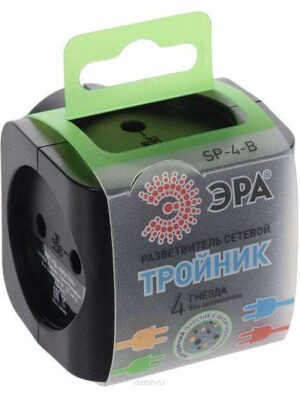 Тройник SP-4-В ЭРА без заземл Черный 4гн