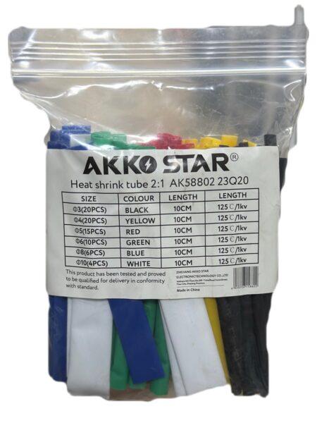 Термоусадочная трубка 10см набор Акостар 58802
