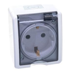 Розетка 2Р+Е IP54 11-2401-01 ЭРА белый