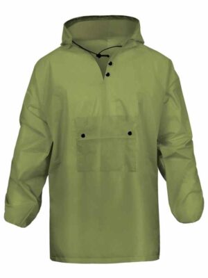 Дождевик зелен.EVA с капюшоном (с резинк)HODY12