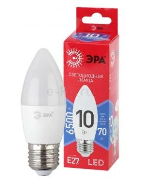 Светодиодная лампа ЭРА ECO B35-10w-865-E27(ЭКО)