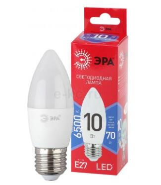 Светодиодная лампа ЭРА ECO B35-10w-865-E27(ЭКО)
