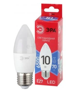 Светодиодная лампа ЭРА ECO B35-10w-865-E27(ЭКО)