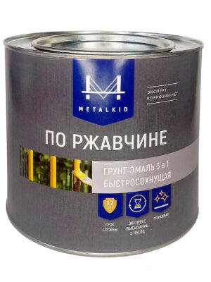 Грунт-эмаль 3в1 Металкид зеленая 3кг